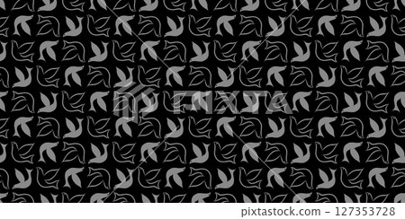 鳥類插圖圖案背景材料無縫 127353728