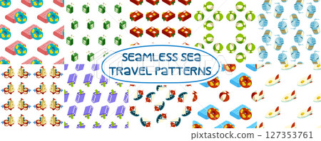 Seamless Summer Sea Travel Patterns 127353761