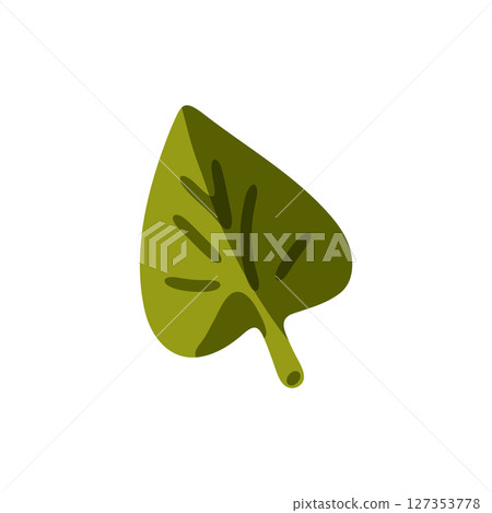 Green Leaf Flat Cartoon Icon 127353778