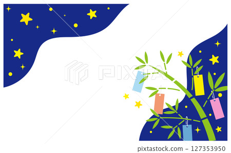 Tanabata vector illustration frame material 127353950