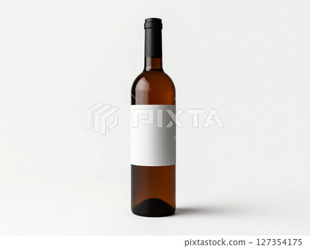 Handcrafted wine bottle with blank label ready for custom designs in an elegant studio setting 127354175