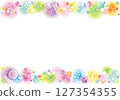 Colorful hand-drawn floral and animal frame 127354355