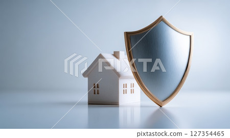 House with a Shield Symbolizing Property Protection and Insurance Concept House with a Shield Symbolizing Property Protection and Insurance Concept 127354465