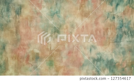 Abstract Beige Green Watercolor Texture Background Design Painting Art Oil Wall Soft Tone Retro 127354617
