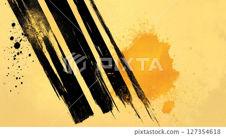 Abstract Gold Black Brush Strokes Grunge Texture Background Design Art Ink Bold Paint Image Style Abstract Gold Black Brush Strokes Grunge Texture Background Design Art Ink Bold Paint Image Style 127354618