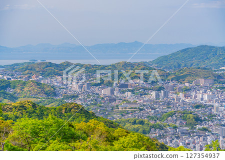 （長崎縣）從稻佐山頂的觀景台俯瞰長崎市容 127354937