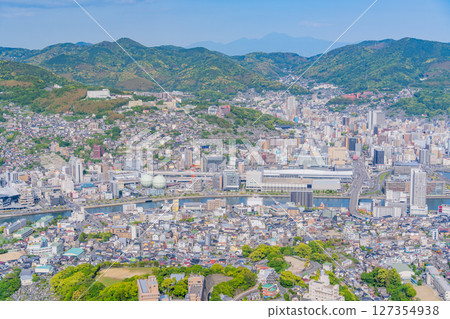(Nagasaki Prefecture) Nagasaki cityscape as seen from the observation deck at the top of Mount Inasa (Nagasaki Prefecture) Nagasaki cityscape as seen from the observation deck at the top of Mount Inasa 127354938