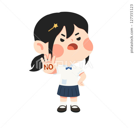 Kid Girl Gesturing No Illustration Kid Girl Gesturing No Illustration 127355123