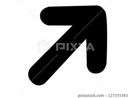 簡單的單色箭頭圖標，斜向上 127355363