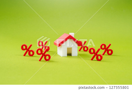 The house is surrounded by interest. High lending rates are holding back demand for housing. High lending rates on homeownership and reduced housing demand. 127355801