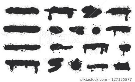 Set of spray stains of different shapes and variations 127355877