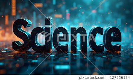 Dynamic representation of science in a vibrant urban environment showcasing innovation and technology 127356124