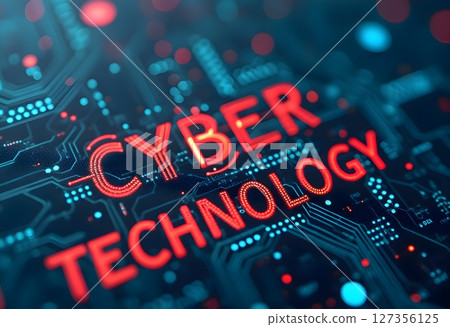 Digital representation of cyber technology with illuminated circuit patterns and vibrant colors showcasing modern advancements in the tech industry 127356125