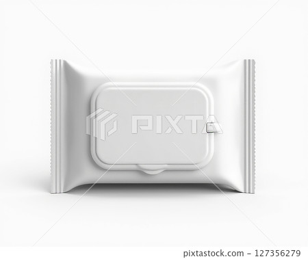 Pack of soft wipes on a plain surface suited for cleaning and personal hygiene use Pack of soft wipes on a plain surface suited for cleaning and personal hygiene use 127356279