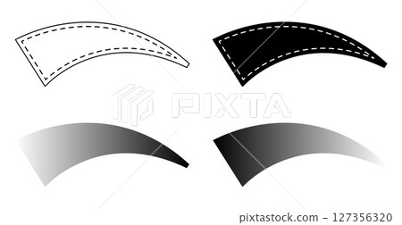 Black curved decorative frames set 127356320