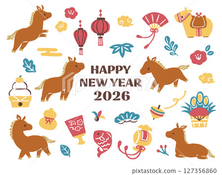 新年素材 2026 匹馬年 新年素材 2026 匹馬年 127356860