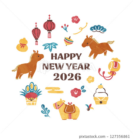 New Year's material 2026 Year of the Horse 127356861