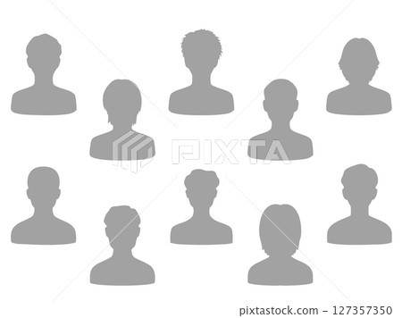 各種男士單色剪影圖示設定灰色 127357350