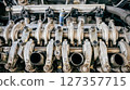 engine, system, cylinder old car, repair the retro car concept. mobile photo 127357715