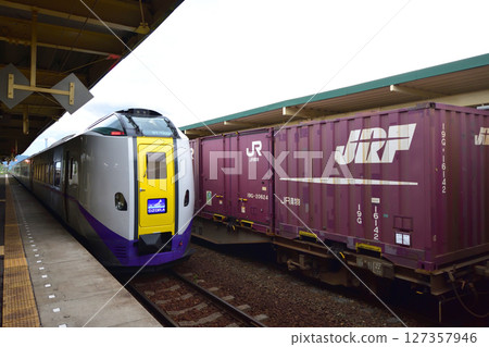 A view from Shin-Yubari Station to Shintoku Station on the JR Hokkaido Sekishō Line (Summer 2023) A view from Shin-Yubari Station to Shintoku Station on the JR Hokkaido Sekishō Line (Summer 2023) 127357946
