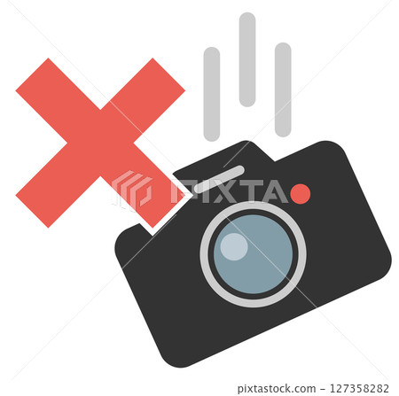 Icon illustration to prevent camera from falling 127358282