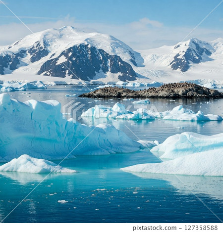 antarctic, glacier, penguin 127358588