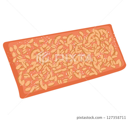Coca De Llardons Traditional Catalan Pork Crackling Cake Vector Illustration 127358711