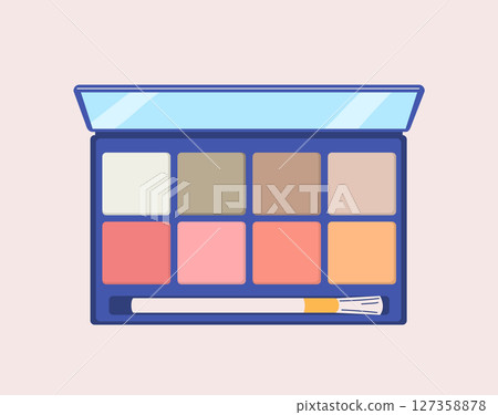 Beauty Eye Makeup Palette Cartoon Cosmetics Vector Illustration Beauty Eye Makeup Palette Cartoon Cosmetics Vector Illustration 127358878