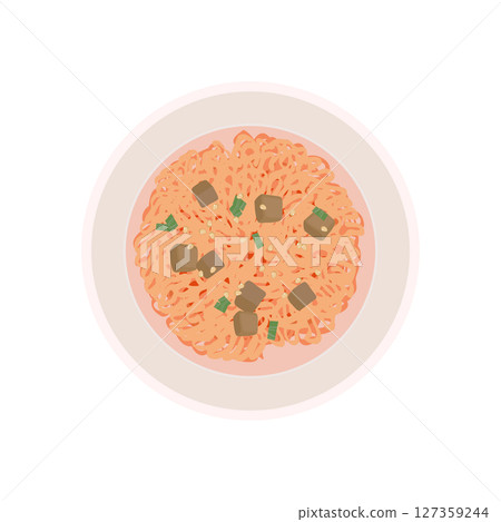 揭開蓋子的辣味杯麵插圖 127359244