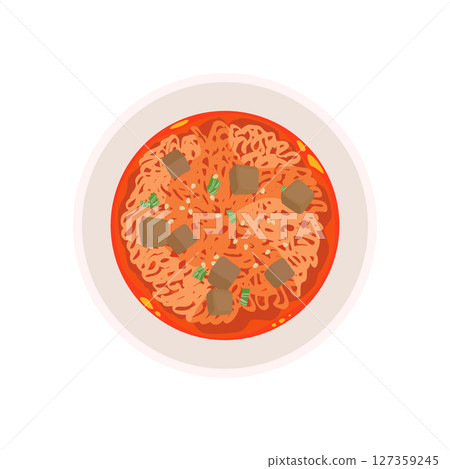 熱水倒入超辣杯麵的插圖 熱水倒入超辣杯麵的插圖 127359245