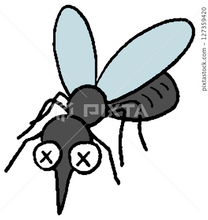 Hand-drawn illustration of a killed aedes mosquito 127359420