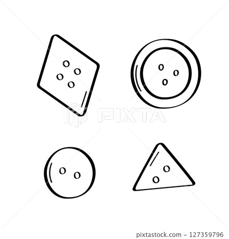 A set of buttons for clothes. Vector doodle illustration on a white background. 127359796