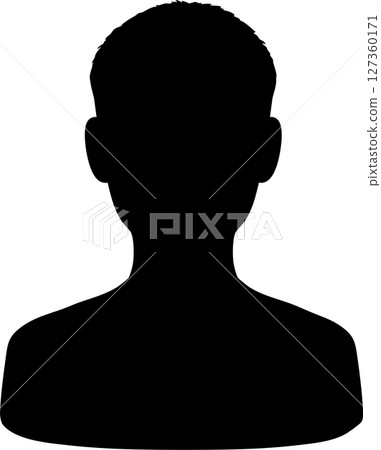 Monochrome silhouette illustration of a boy with stylish short hair 127360171