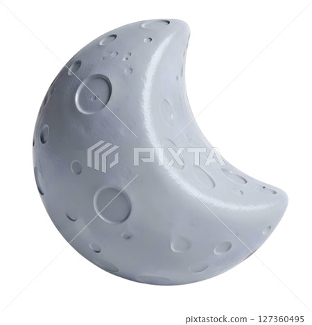 minimalist 3D cute crescent moo in cheerful and fun design 127360495