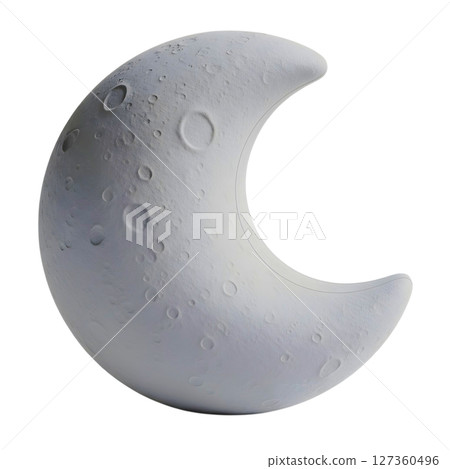 minimalist 3D cute crescent moon in cheerful and fun design 127360496