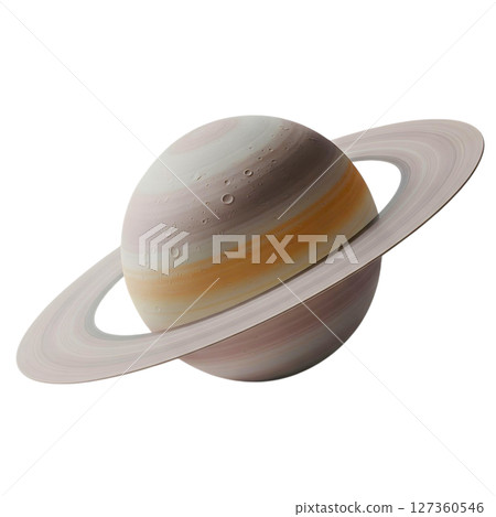 minimalist 3D cute saturn planet in cheerful and fun design 127360546