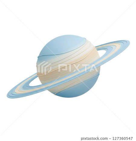 minimalist 3D cute saturn planet in cheerful and fun design 127360547