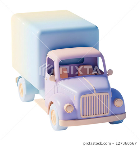 minimalist 3D cute truck in cheerful and fun design minimalist 3D cute truck in cheerful and fun design 127360567