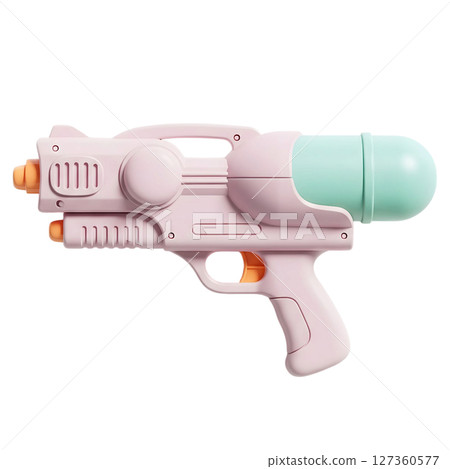 minimalist 3D cute water gun in cheerful and fun design 127360577