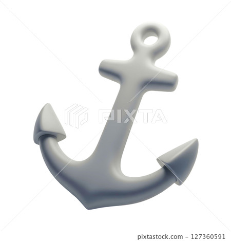minimalist 3D cute anchor in cheerful and fun design 127360591