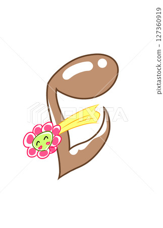 Musical note with smiling flower 127360919