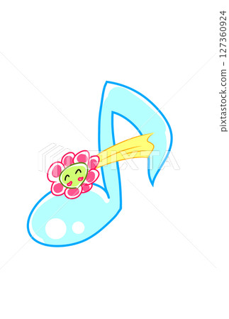 帶著微笑花朵的音符 127360924