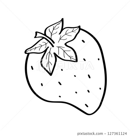 Strawberry sketch icon. Vector illustration of cartoon strawberry berry with leaves, doodle style. Isolated on white. Strawberry sketch icon. Vector illustration of cartoon strawberry berry with leaves, doodle style. Isolated on white. 127361124