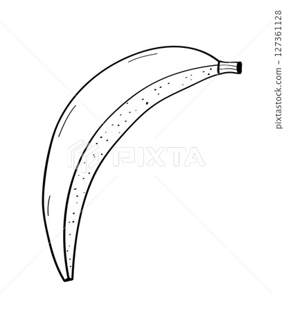 Banana fruit cartoon sketch icon. Vector illustration concept of for diet, healthy food, doodle style. Isolate on white. 127361128