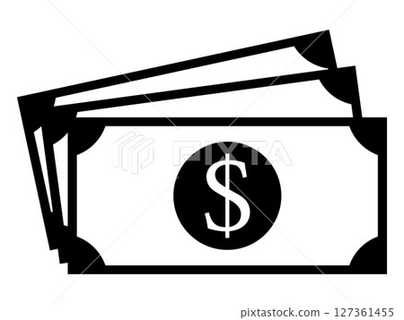 Dollar sign banknote icon monotone 127361455