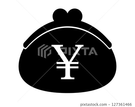 日元符號和錢包圖標，單調 127361466