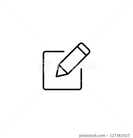 black Edit vector line art icon illustration isolated on white background 127362027
