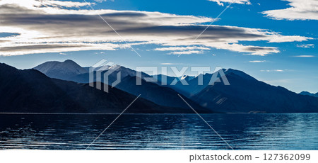 Pangong tso Lake panorama, Ladakh, Jammu and Kashmir, India 127362099