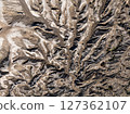Aerial top drone view sand texture at Mount Bromo volcano, East Java, Surabuya, Indonesia 127362107