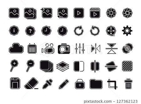 Creative editing tools software icon set collection photo vector editor application Creative editing tools software icon set collection photo vector editor application 127362123